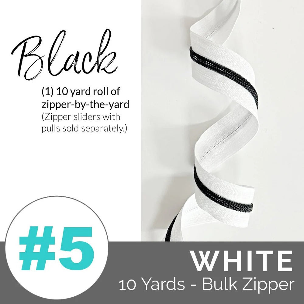 Zipper-by-the-Yard Nylon Coil ~ White