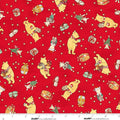Christmas at Pooh Corner by W.A. Dodge ~ Red (9101-88) ~ (1/4 meter)