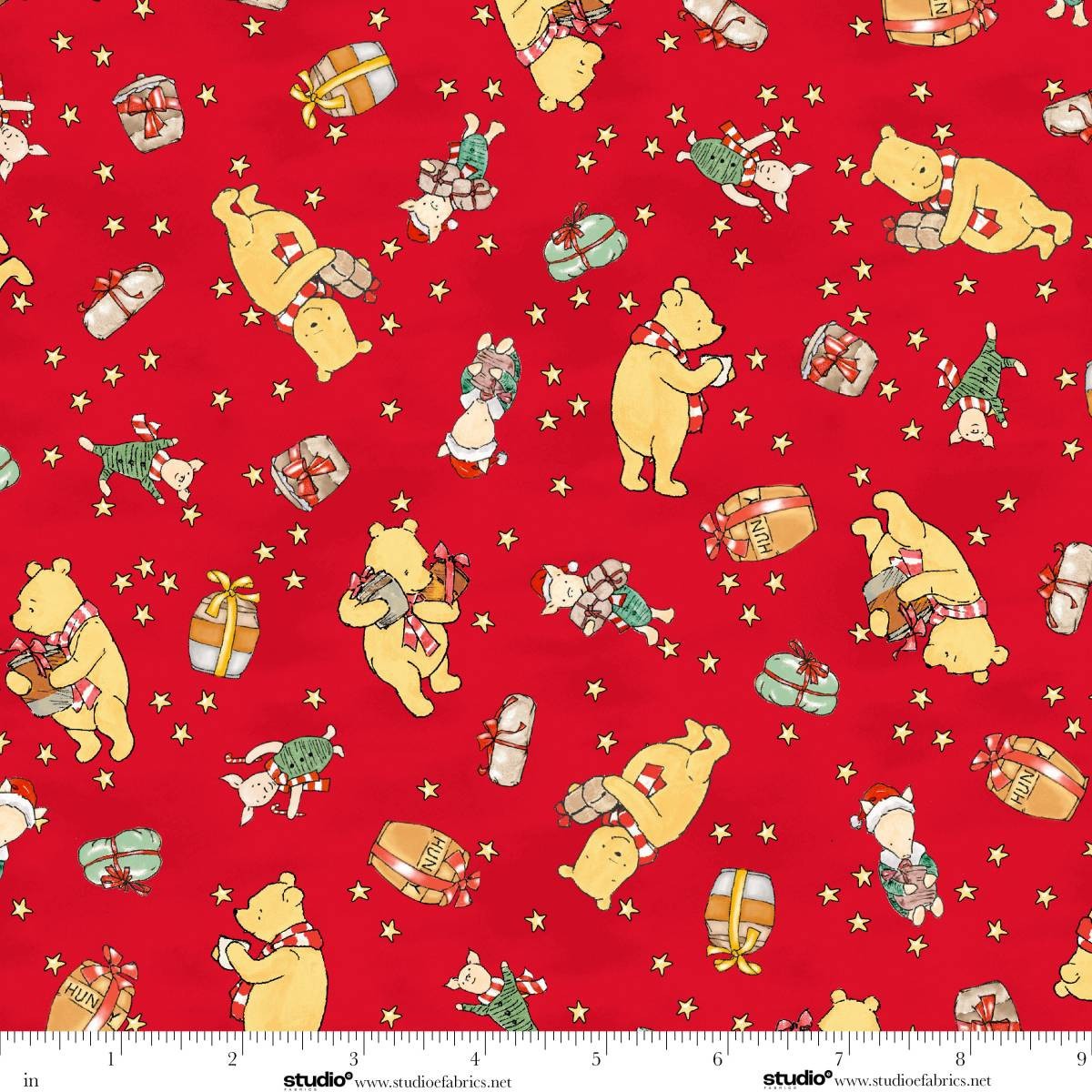 Christmas at Pooh Corner by W.A. Dodge ~ Red (9101-88) ~ (1/4 meter)