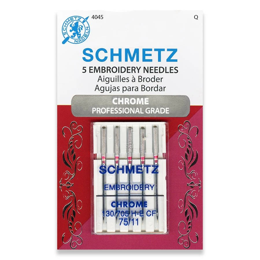 Chrome Embroidery Needles by Schmetz~ 5 Pack