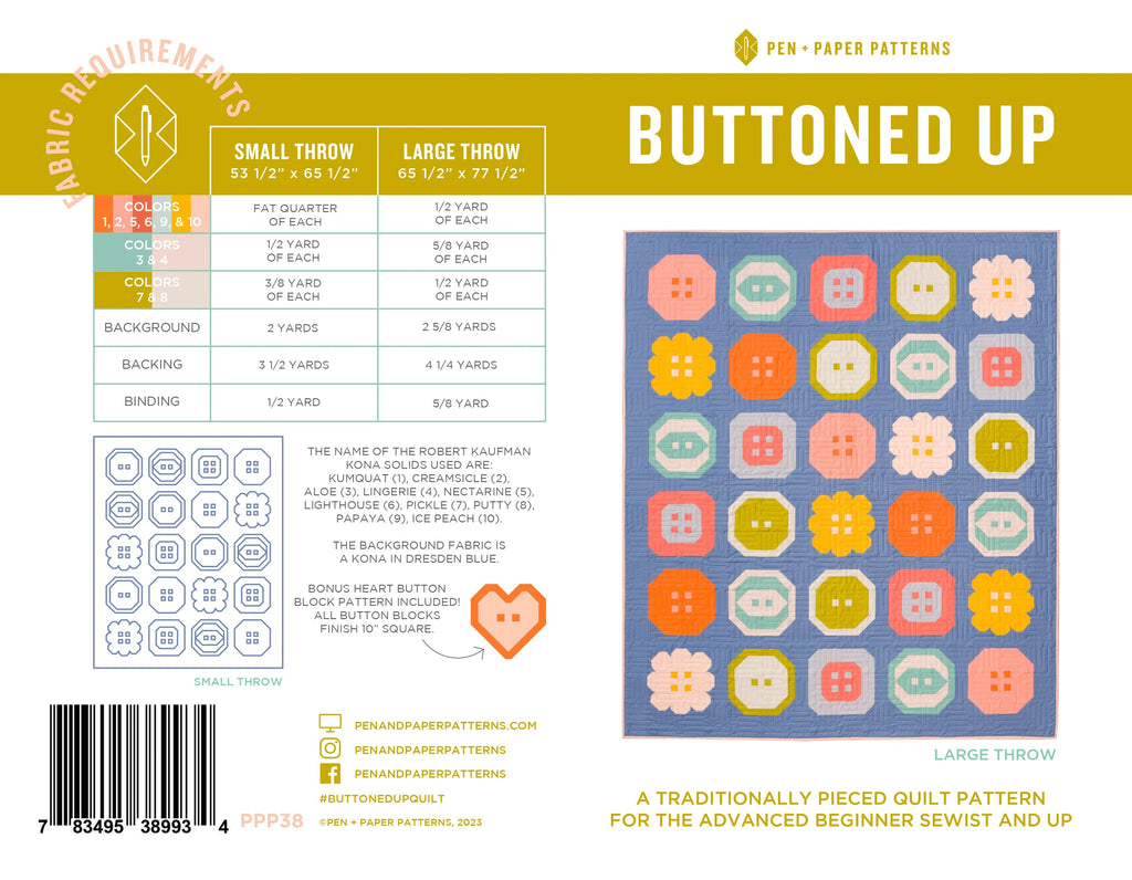 Buttoned Up Quilt Pattern
