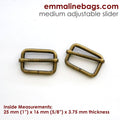 Adjustable Sliders  by Emmaline Bags (2 pack)