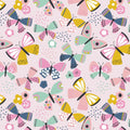 Playful Butterfiles Flannel by Camelot ~ Pink