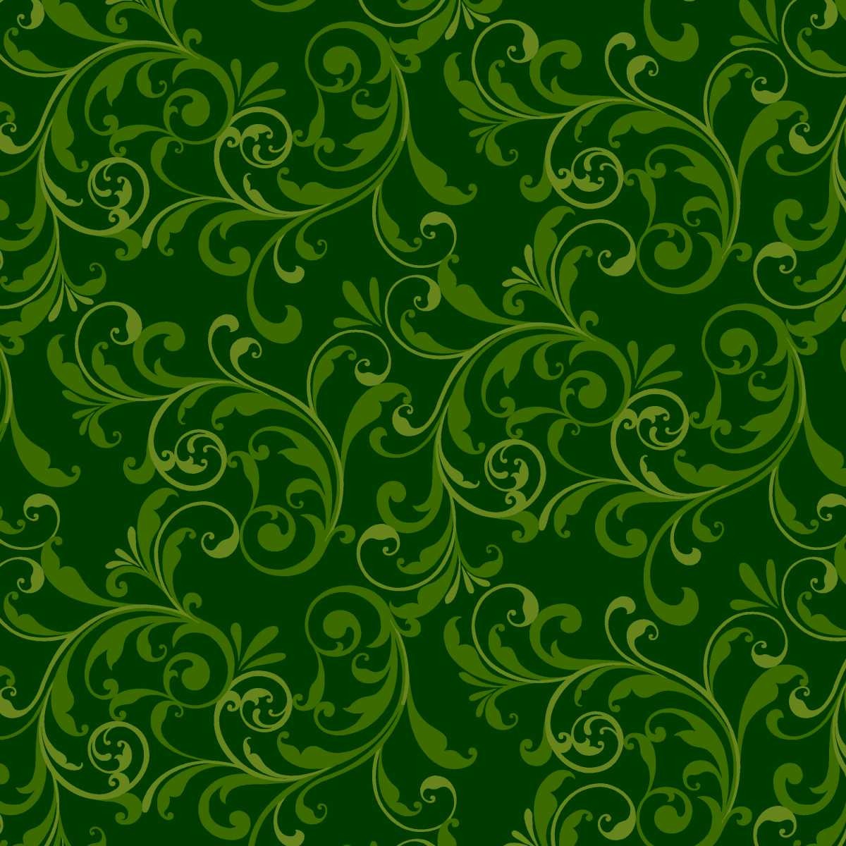 Holiday Feather & Flourish by Art Loft ~ Green ~ (1/4 meter)