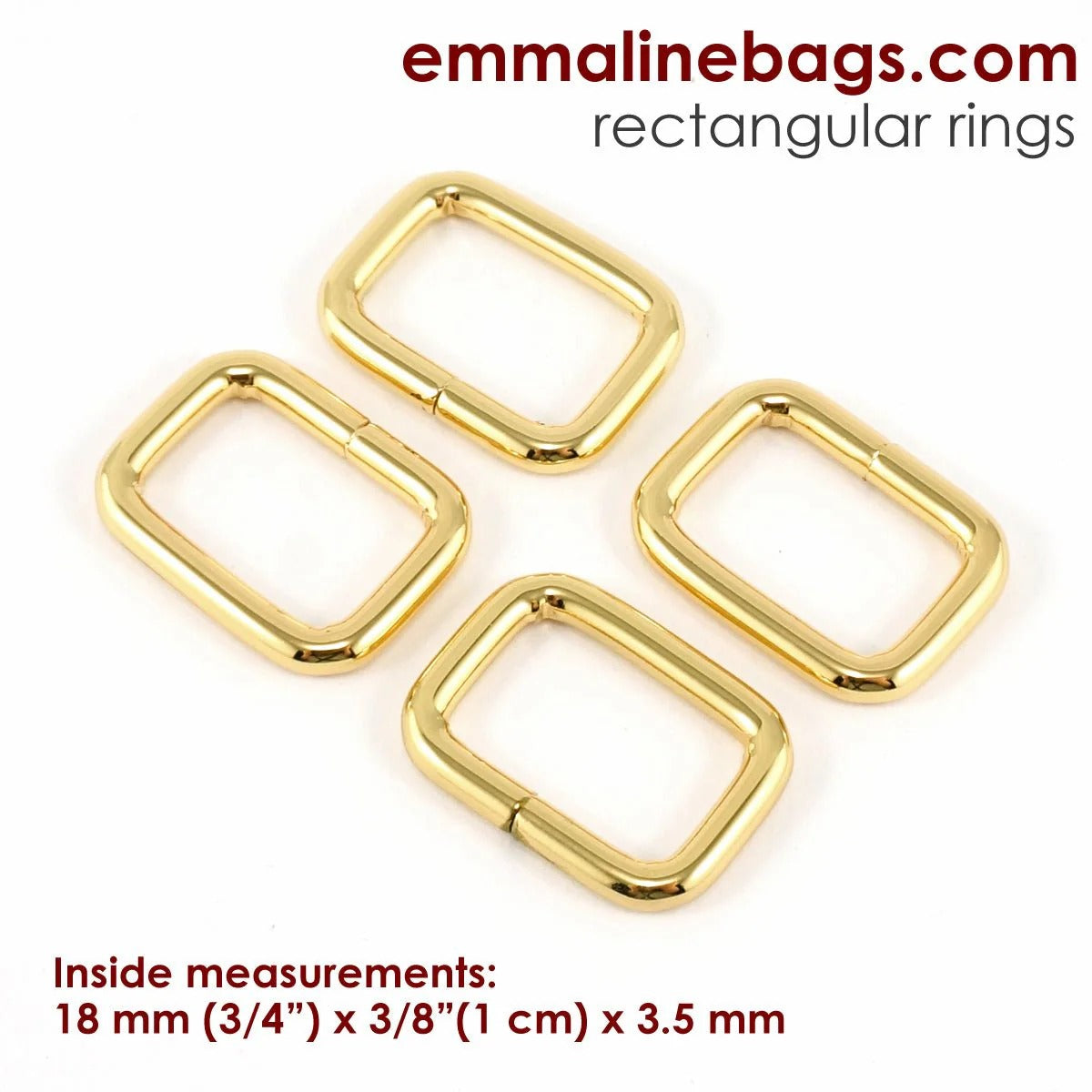 Rectangular Rings by Emmaline Bags (4 pack)
