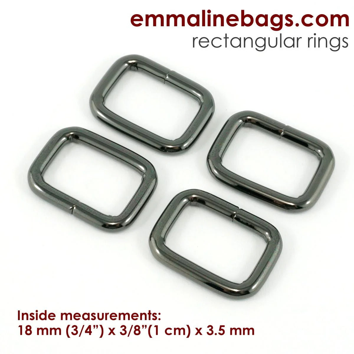 Rectangular Rings by Emmaline Bags (4 pack)