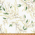 Christmas Wish by Hoffman Fabrics ~ Holly Berry Sprigs Parchment/Gold ~ (1/4 Meter)