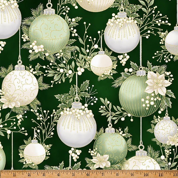 Christmas Wish by Hoffman Fabrics ~ Forest/Gold ~ (1/4 Meter)