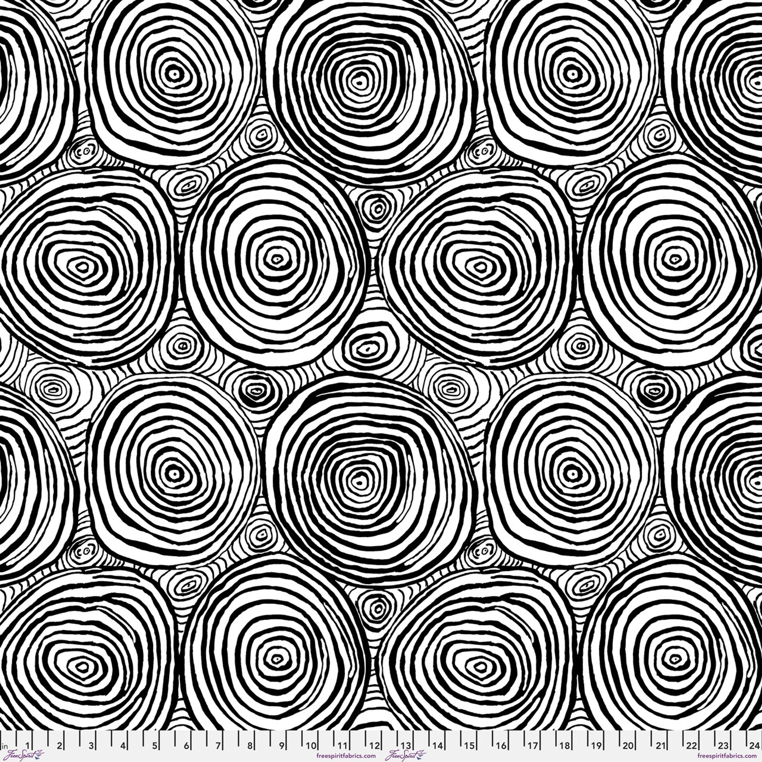 Kaffe Fassett Collective, Spring 2019 by Brandon Mably for FreeSpirit Fabrics ~ Onion Rings - Black