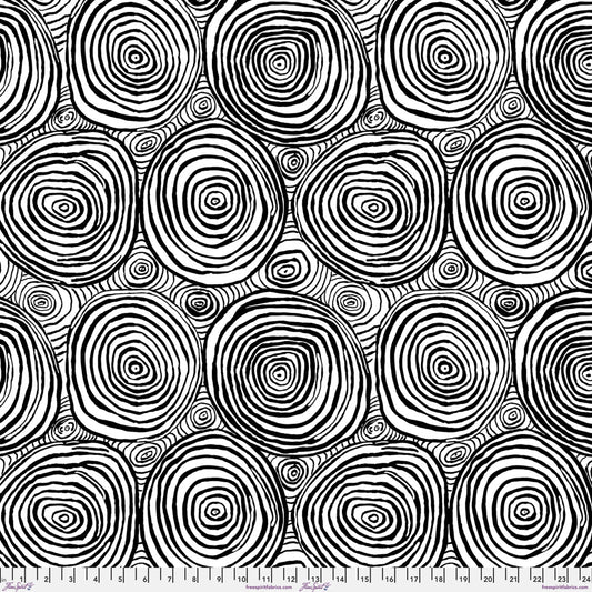 Kaffe Fassett Collective, Spring 2019 by Brandon Mably for FreeSpirit Fabrics ~ Onion Rings - Black
