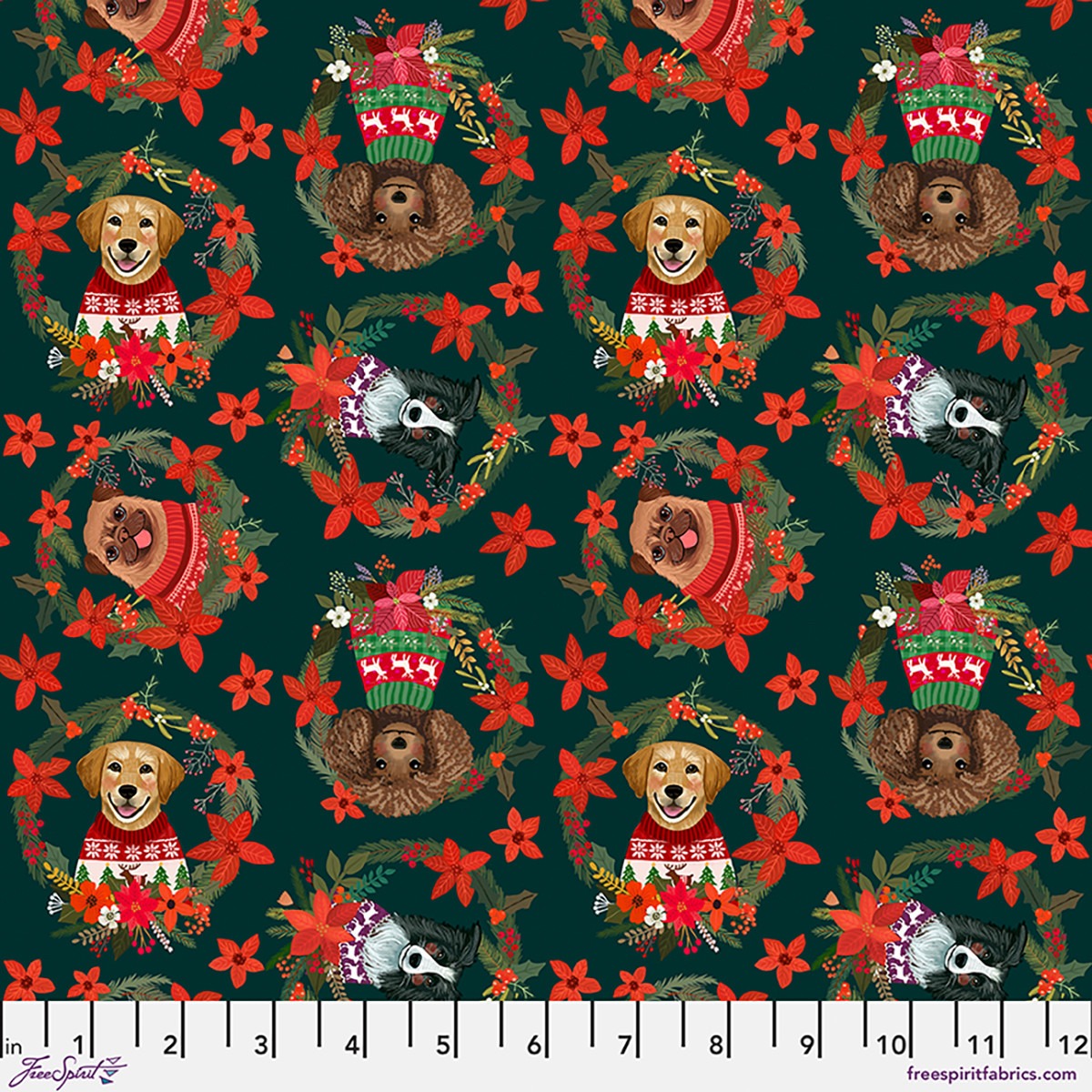 Christmas Pets by Mia Charro ~ Christmas Dogs Spruce ~ (1/4 meter)