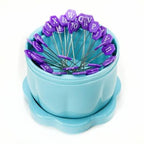 Large Magnetic Pin Cup by the Gypsy Quilter ~ Bohemian Blue